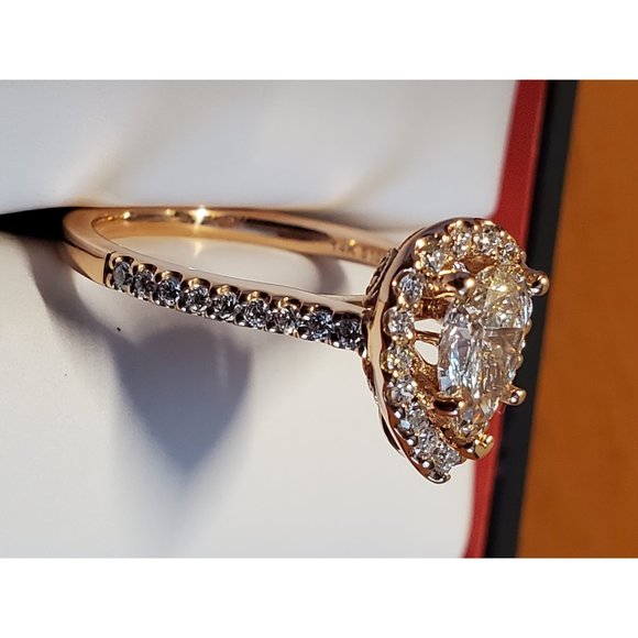 NWT✔ 14K Gabriel Pear Shaped Halo Wedding Ring - Picture 14 of 15